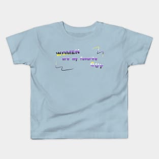 Women Are My Favorite Guy DJ Crazytimes Nonbinary Flag Kids T-Shirt